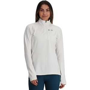 Outdoor Research Sweater Womens Small White Vigor Grid Fleece Quarter Zip Mid